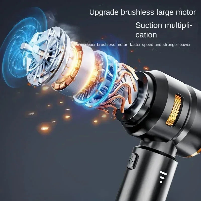 Aspirateur à Main Sans Fil Haute Puissance avec Moteur Brushless pour Voiture et Maison